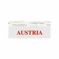 Austria Award Ribbon w/ Red Foil Imprint (4"x1 5/8")
